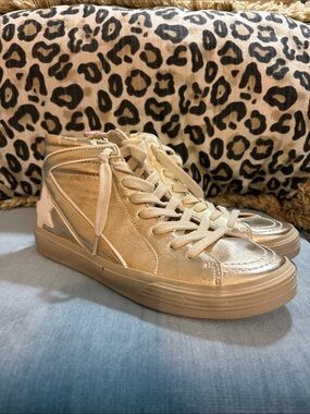 ShuShop Metallic Gold High-Top Women's Roxanne Sneakers